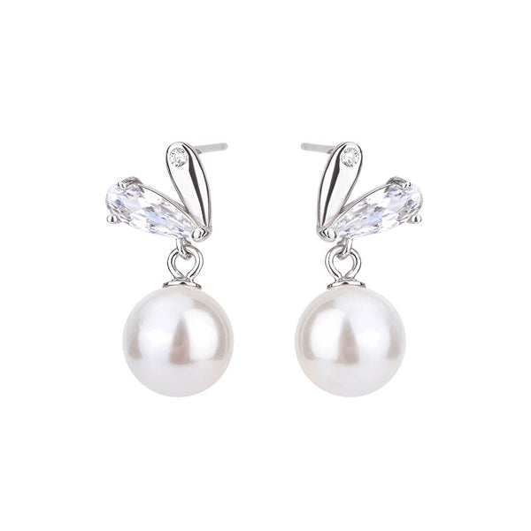 Pearl Dangle Earrings in Sterling Silver