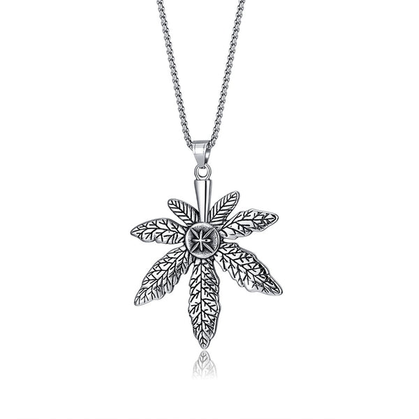 Minimalist Maple Leaf Necklace | Titanium Steel