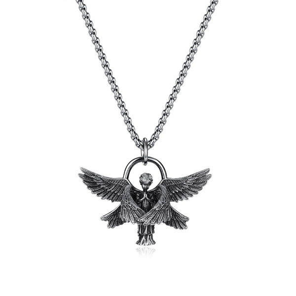 Retro Style Pendant Necklace Six-Wing Angel Design