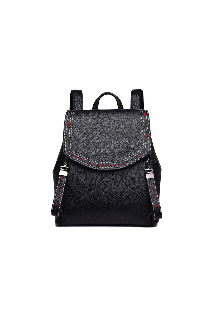 Mini Black Backpack Women | Top-Grain Leather, Anti-Theft, EDC – Deowoo