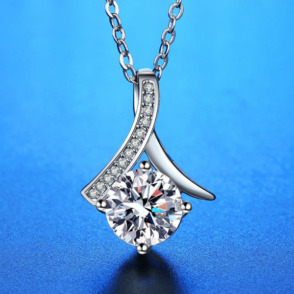 Moissanite Necklace in Sterling Silver