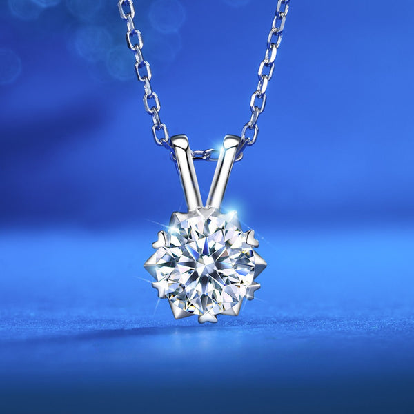 Moissanite Snowflake Pendant Necklace