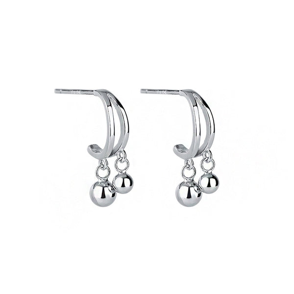 Sterling Silver C Dangle Earrings