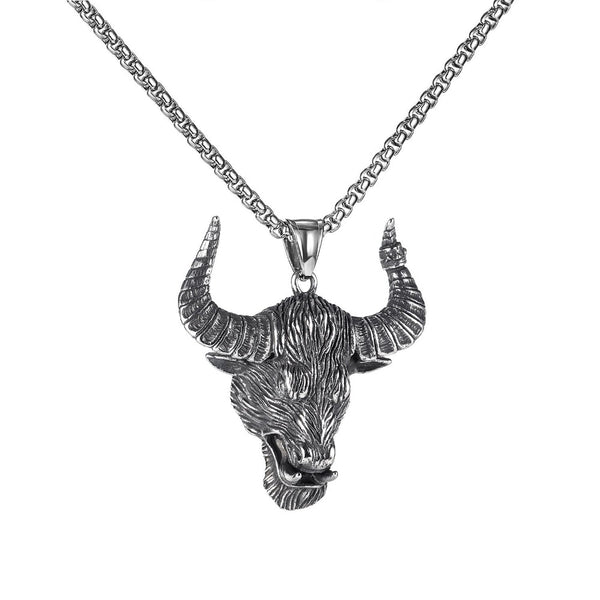 Minimalist Ox Pendant Necklace | Street Hip Hop Style