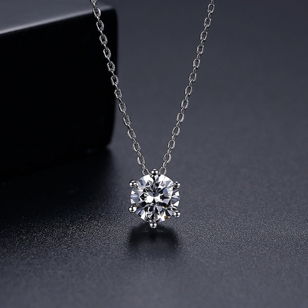 Sterling Silver Chain Necklace with Moissanite