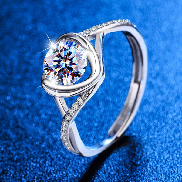 Love Knot Moissanite Ring in Silver